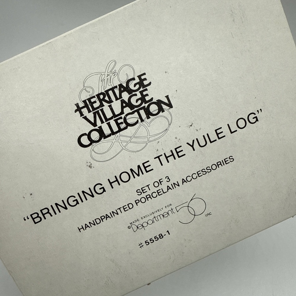 Dept 56 "Bringing Home The Yule Log" Heritage Village Collection #5558-1 - Picture 13 of 14